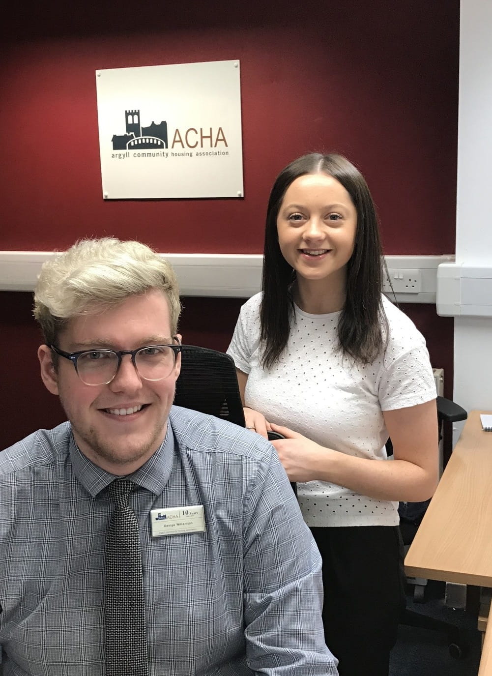 George Williamson and Rachael MacIndeor join the Lochgilphead team as Customer Services Assistants.